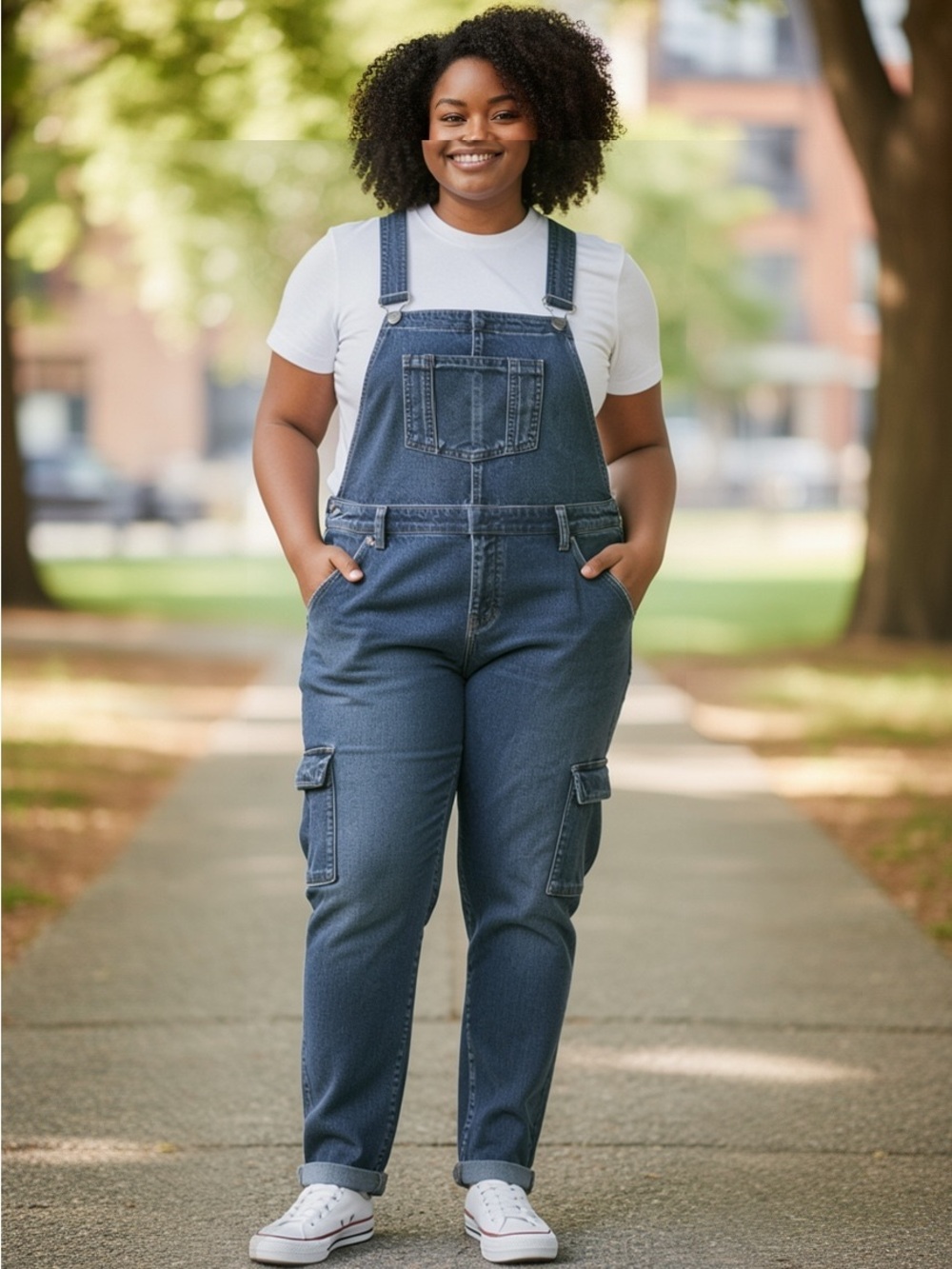 Fashion to Figure Dark Blue Denim Cargo Overalls